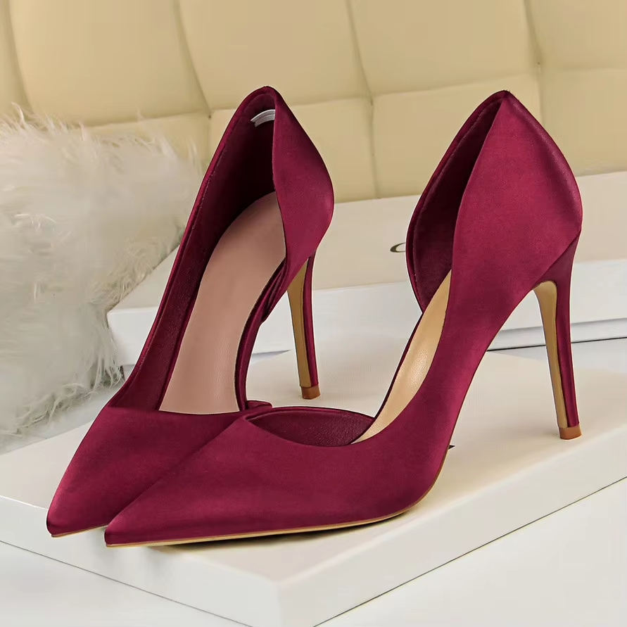 Satin Stiletto Pumps for Women