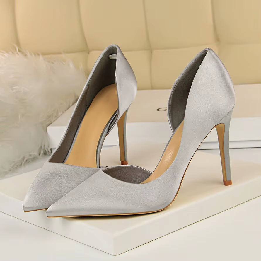 Satin Stiletto Pumps for Women