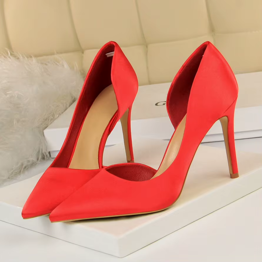 Satin Stiletto Pumps for Women