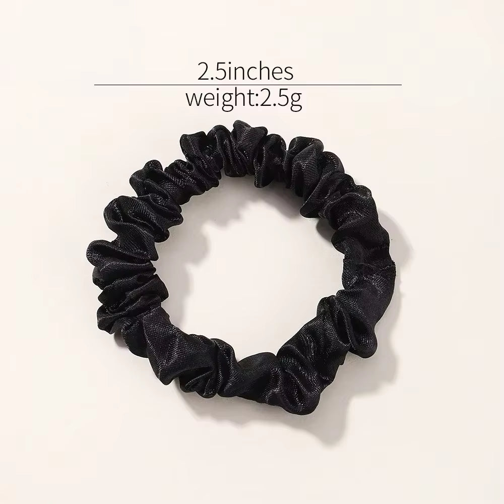 6/18Pcs Elegant Hair Scrunchies Women Minimalist Simulation Silk Hair Ties Solid Color Elastic Loop Ponytail Hair Accessories
