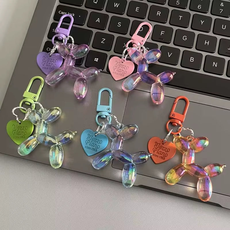New Candy Color Balloon Dog Keychain for Girls Creative Balloon Dog Phone Chain Key Buckle Accessories Bag Pendant Toys