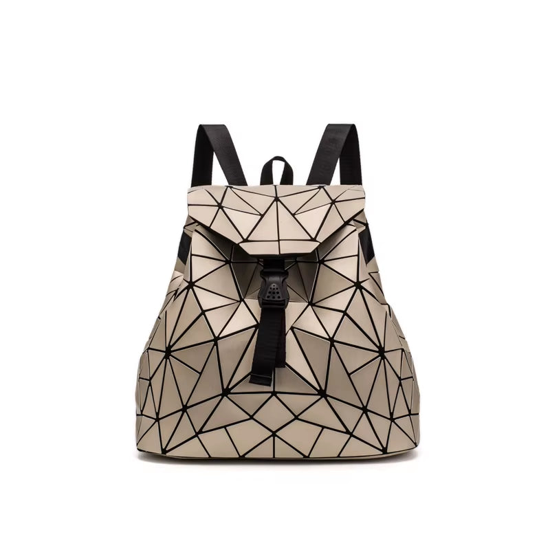 Women Backpack Matte Geometric Bag Female Backpacks for Teenage Girls Bagpack Drawstring Bag Holographic Backpack