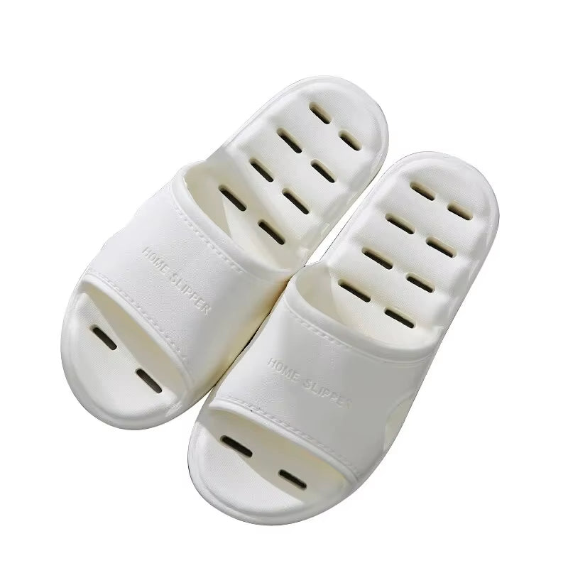 Unisex EVA Non Slip Soft Bottom Leaking Shower Man Woman Home Slippers Punching Bathroom Quick Drying Slipper
