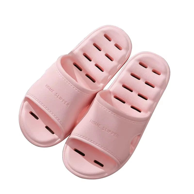 Unisex EVA Non Slip Soft Bottom Leaking Shower Man Woman Home Slippers Punching Bathroom Quick Drying Slipper