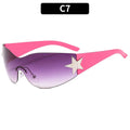 Oversized Goggle Rimless Eyewear Punk Y2K Sunglasses for Women Men Sports Sun Glasses Shades Wrap Around