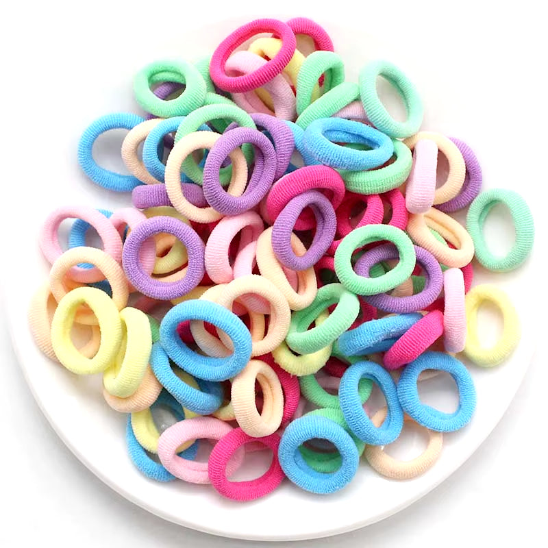 100/300/500 Pcs Girls Colorful Elastic Hair Bands Ponytail Hold Hair Tie Rubber Bands Scrunchie Hair Accessories Bands for Girls