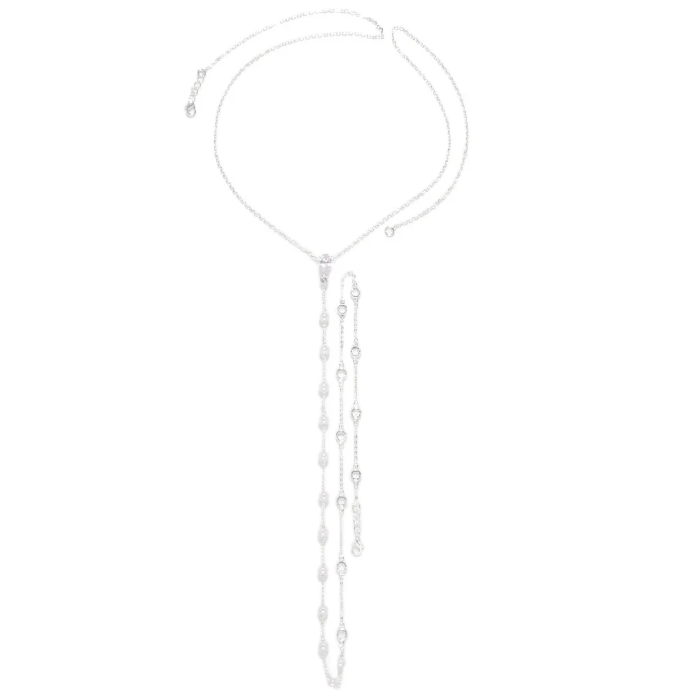 Bridal Pearl Back Chain Body Jewelry