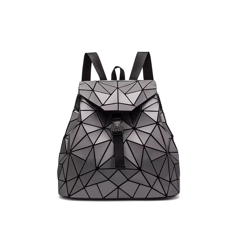 Women Backpack Matte Geometric Bag Female Backpacks for Teenage Girls Bagpack Drawstring Bag Holographic Backpack