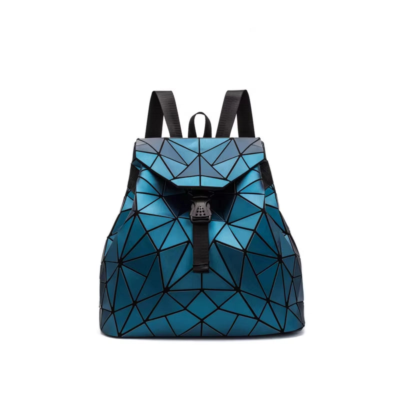 Women Backpack Matte Geometric Bag Female Backpacks for Teenage Girls Bagpack Drawstring Bag Holographic Backpack